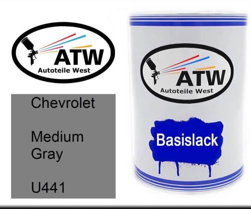 Chevrolet, Medium Gray, U441: 500ml Lackdose, von ATW Autoteile West.